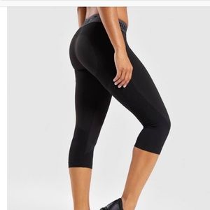 Gymshark flex cropped leggings - black/charcoal